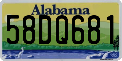 AL license plate 58DQ681