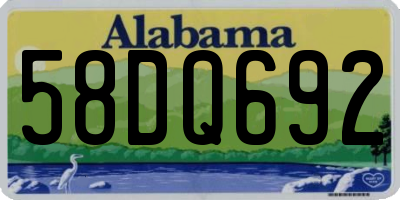 AL license plate 58DQ692