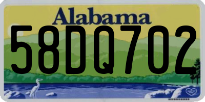 AL license plate 58DQ702