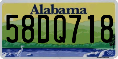 AL license plate 58DQ718