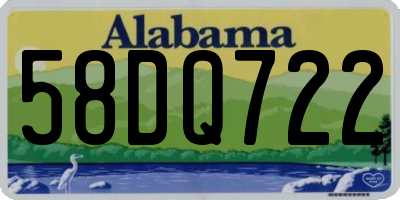 AL license plate 58DQ722