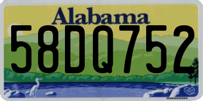 AL license plate 58DQ752