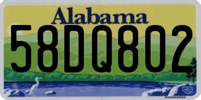 AL license plate 58DQ802