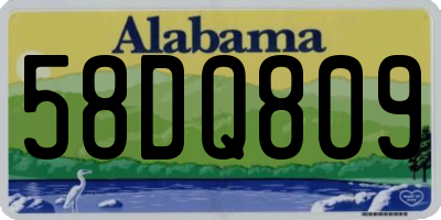 AL license plate 58DQ809