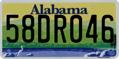 AL license plate 58DR046