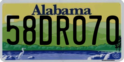 AL license plate 58DR070