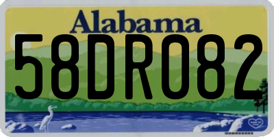 AL license plate 58DR082