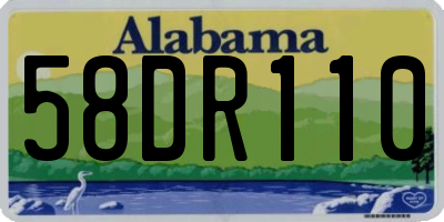 AL license plate 58DR110