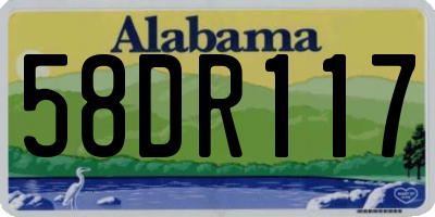 AL license plate 58DR117