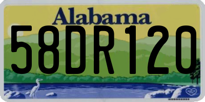 AL license plate 58DR120