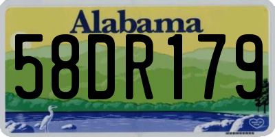 AL license plate 58DR179
