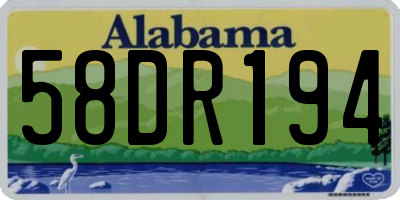 AL license plate 58DR194