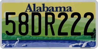AL license plate 58DR222