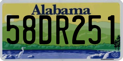 AL license plate 58DR251