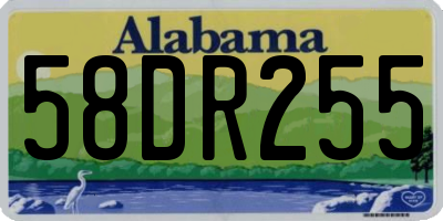 AL license plate 58DR255