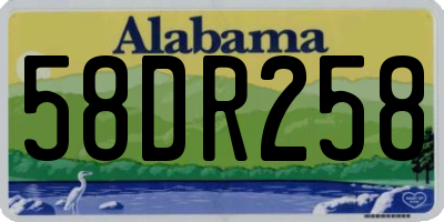 AL license plate 58DR258