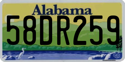 AL license plate 58DR259