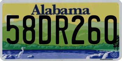 AL license plate 58DR260