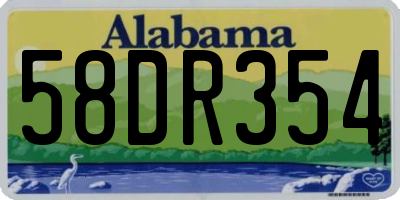 AL license plate 58DR354