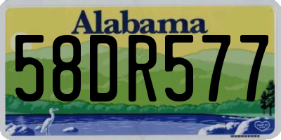 AL license plate 58DR577