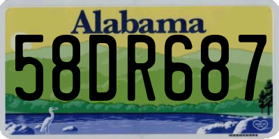 AL license plate 58DR687