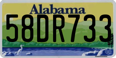 AL license plate 58DR733