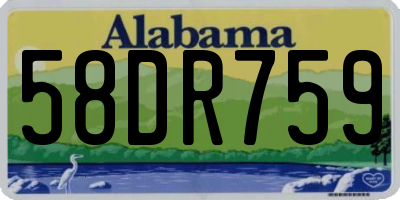 AL license plate 58DR759