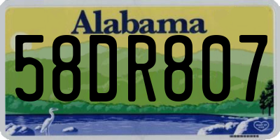 AL license plate 58DR807