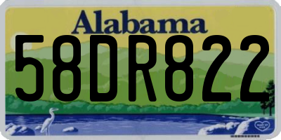 AL license plate 58DR822