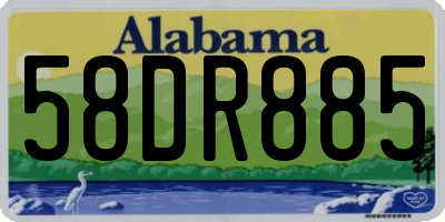 AL license plate 58DR885