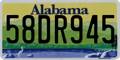 AL license plate 58DR945