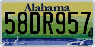 AL license plate 58DR957