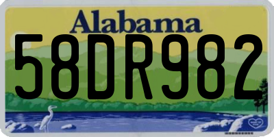 AL license plate 58DR982