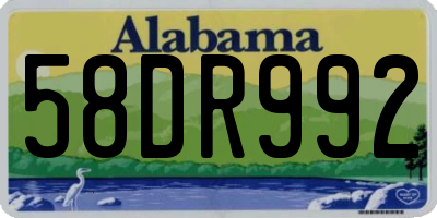 AL license plate 58DR992