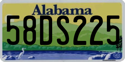 AL license plate 58DS225
