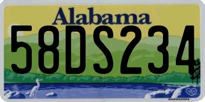 AL license plate 58DS234