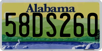 AL license plate 58DS260