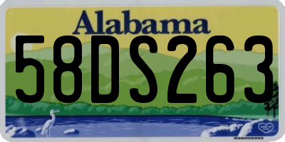AL license plate 58DS263