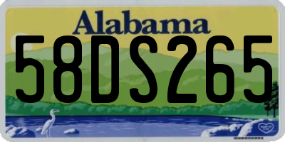 AL license plate 58DS265