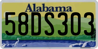 AL license plate 58DS303