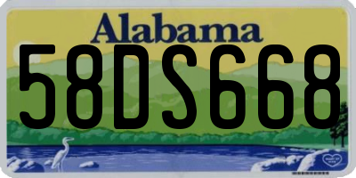 AL license plate 58DS668