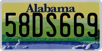 AL license plate 58DS669