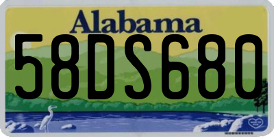 AL license plate 58DS680