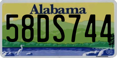AL license plate 58DS744
