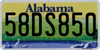 AL license plate 58DS850