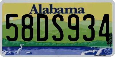 AL license plate 58DS934