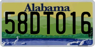 AL license plate 58DT016