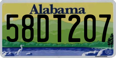 AL license plate 58DT207