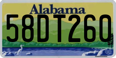 AL license plate 58DT260
