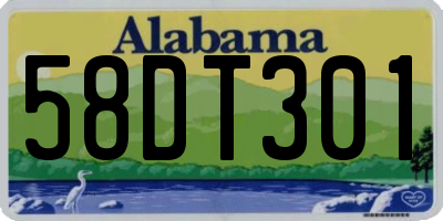 AL license plate 58DT301